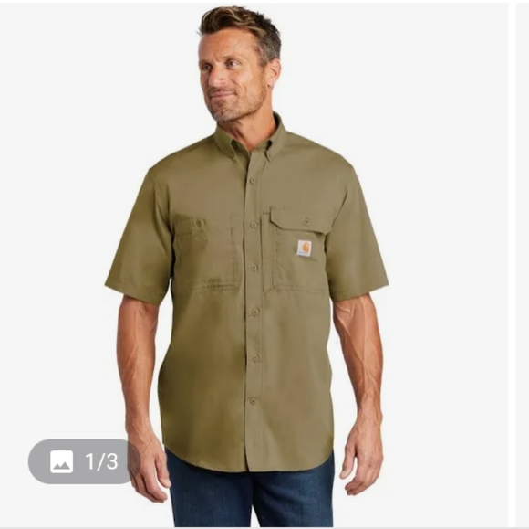 Carhartt Other - BOGO 🎉HP Carhartt Force Relaxed Fit Khaki Shirt